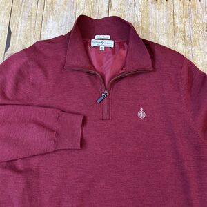 Fairway & Greene Italian Merino Wool 1/4 Zip Lined Sweater Pullover XL